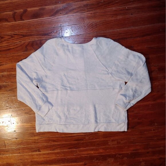 Everleigh Tonal Stripe French Terry Sweatshirt Oatmeal Stripe Women Size… - Picture 9 of 9